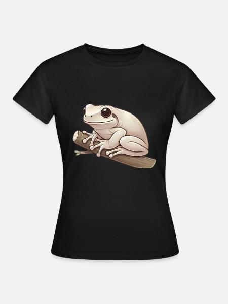 Realistic Tree Frog Soft Illustration - Women's T-Shirt - black