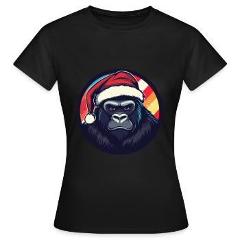 Noël Gorilla Noël - T-shirt Femme - noir - Devant - AI Model Female 172 dark (172cm)