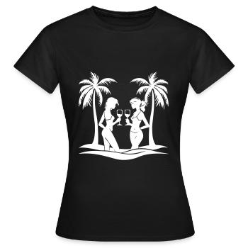 Palmiers Holiday Girls - T-shirt Femme - noir - Devant - AI Model Female 172 dark (172cm)