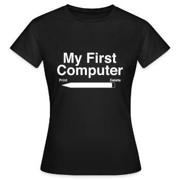 Mon premier ordinateur - T-shirt Femme - noir - Devant - AI Model Female 172 dark (172cm)