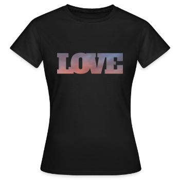 Nuages dans l’inscription amour - T-shirt Femme - noir - Devant - AI Model Female 172 dark (172cm)