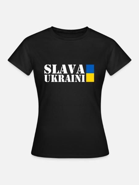 Slava ukraini - Frauen T-Shirt - Schwarz