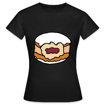 Beignets berlinois Confitures Glaçage - T-shirt Femme - noir - Devant - AI Model Female 172 dark (172cm)