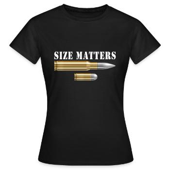 Size matters - Women's T-Shirt - black - Front - AI Model Female 172 dark (172cm)