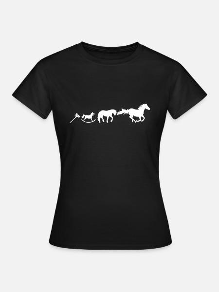 Evolution Pferd Farbwechsel - Frauen T-Shirt - Schwarz
