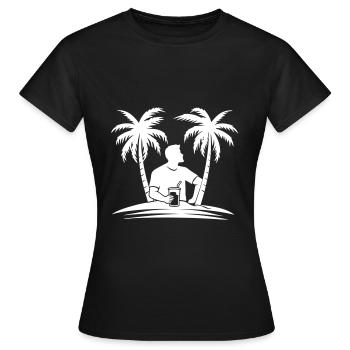 Silhouette de vacances de fête sur l’île - T-shirt Femme - noir - Devant - AI Model Female 172 dark (172cm)
