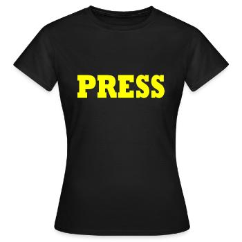Presse - T-shirt Femme - noir - Devant - AI Model Female 172 dark (172cm)