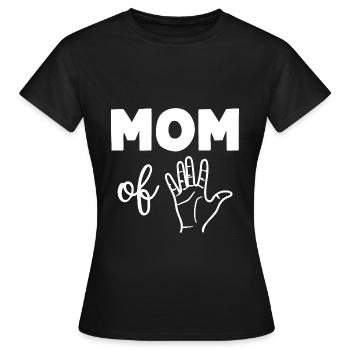 Mom of Five - Women's T-Shirt - black - Front - AI Model Female 172 dark (172cm)