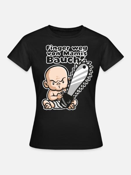 Schwanger: Finger weg von Mamis Bauch! - Frauen T-Shirt - Schwarz