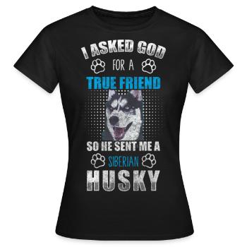Husky dog pedigree dog - Women's T-Shirt - black - Front - AI Model Female 172 dark (172cm)