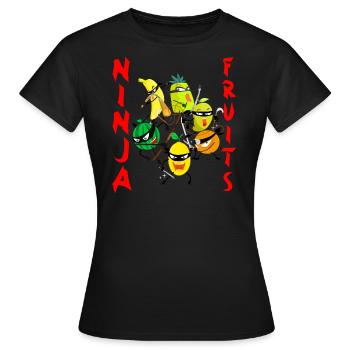 Ninja Fruits - Frauen T-Shirt - Schwarz - Vorne - AI Model Female 172 dark (172cm)
