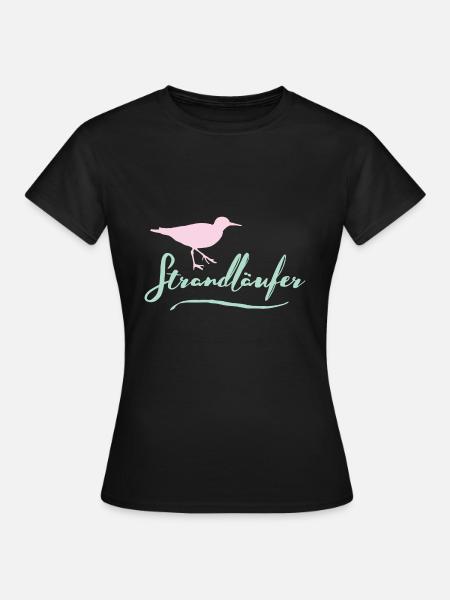 Strandläufer - Frauen T-Shirt - Schwarz