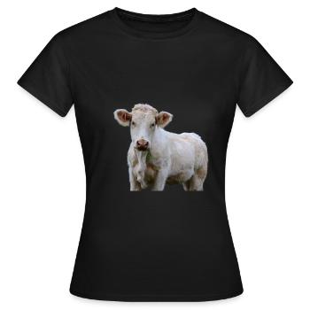 Luusige vache tête de vache fermier cadeau - T-shirt Femme - noir - Devant - AI Model Female 172 dark (172cm)