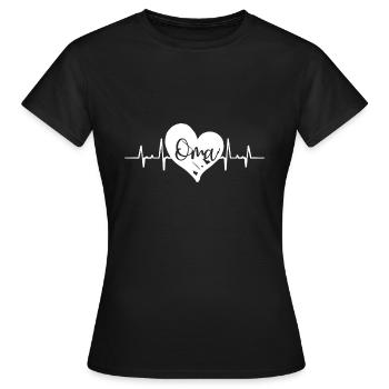 Herzschlag Oma - Frauen T-Shirt - Schwarz - Vorne - AI Model Female 172 dark (172cm)