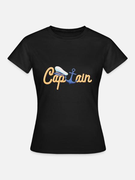 Captain - Kapitän Design - Frauen T-Shirt - Schwarz