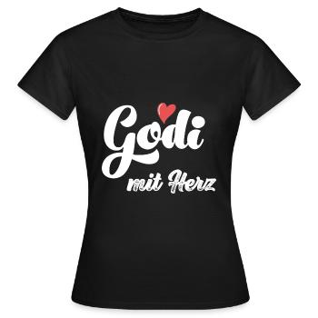 Godi mit Herz Patentante Österreich Taufpatin - Frauen T-Shirt - Schwarz - Vorne - AI Model Female 172 dark (172cm)