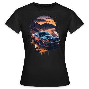 Klassischer Sportwagen - Frauen T-Shirt - Schwarz - Vorne - AI Model Female 172 dark (172cm)