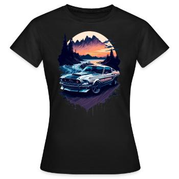 Sportwagen - Frauen T-Shirt - Schwarz - Vorne - AI Model Female 172 dark (172cm)