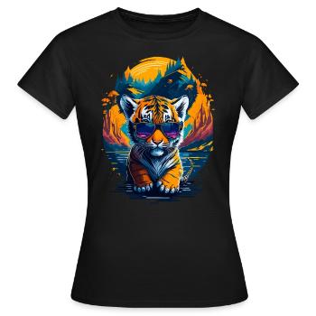 Mignon bébé tigre - T-shirt Femme - noir - Devant - AI Model Female 172 dark (172cm)