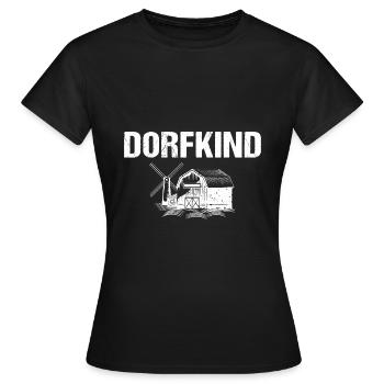 Dorfkind Bauernhof Landleben Dorf - Frauen T-Shirt - Schwarz - Vorne - AI Model Female 172 dark (172cm)