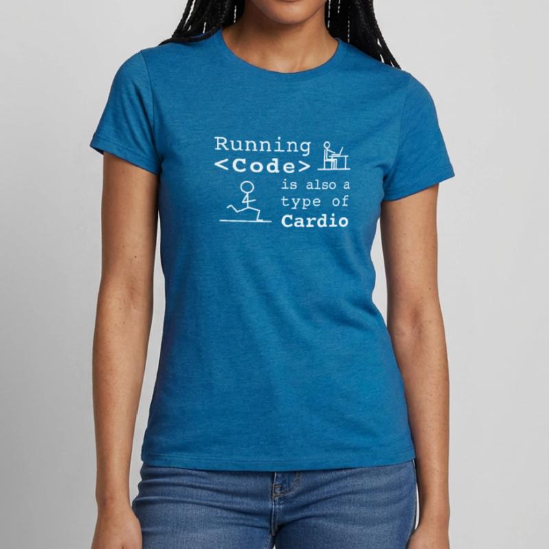 Codage du programmeur cardio en cours d'exécution T-shirt Femme