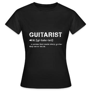 Description du gitarriste - T-shirt Femme - noir - Devant - AI Model Female 172 dark (172cm)