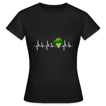 Brocoli Brokkoli Chemise Herzschlag Grün Gemüse - T-shirt Femme - noir - Devant - AI Model Female 172 dark (172cm)