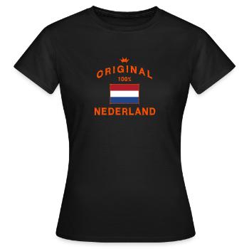 Pays-Bas Hollande Néerlandais Néerlandais - T-shirt Femme - noir - Devant - AI Model Female 172 dark (172cm)