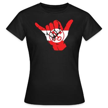Drapeau Leiden Pays-Bas Pays-Bas Pays-Bas - T-shirt Femme - noir - Devant - AI Model Female 172 dark (172cm)