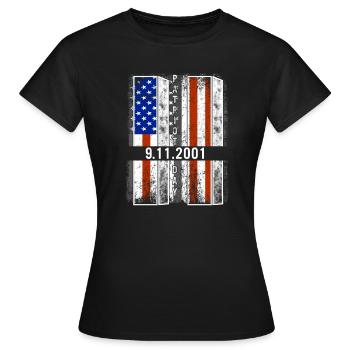 Patriot Day 9.11.2001 N'oubliez jamais le 11 septembre - T-shirt Femme - noir - Devant - AI Model Female 172 dark (172cm)