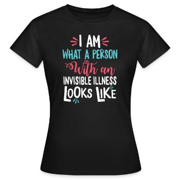 Je suis une personne avec une conscience invisible de la maladie - T-shirt Femme - noir - Devant - AI Model Female 172 dark (172cm)