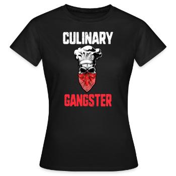 Lustiges Kochhemd kulinarische Gangsterküche - Frauen T-Shirt - Schwarz - Vorne - AI Model Female 172 dark (172cm)