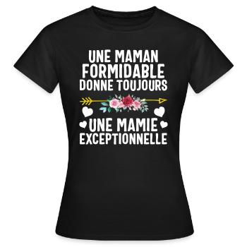 Tshirt mamie grand mere cadeau mamie formidable - Women's T-Shirt - black - Front - AI Model Female 172 dark (172cm)