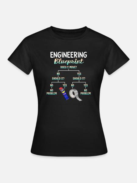 Meine Engineering-Blaupause, lustige Ingenieur T-Shirt, - Frauen T-Shirt - Schwarz