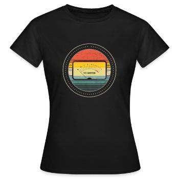 VU Meter Sound Engineer, Sound Engineer Geschenk - Frauen T-Shirt - Schwarz - Vorne - AI Model Female 172 dark (172cm)
