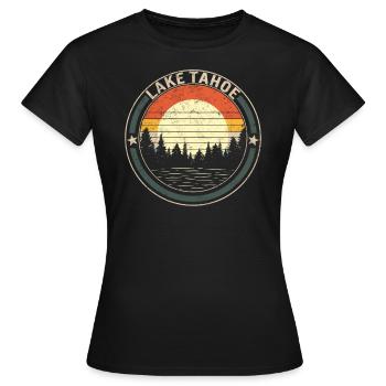 Lake Tahoe Ski Resort Shirt, Ski Geschenkidee, - Frauen T-Shirt - Schwarz - Vorne - AI Model Female 172 dark (172cm)
