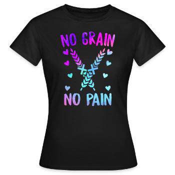 Chemise de la maladie cœliaque, sans grain sans douleur, coeliaque - T-shirt Femme - noir - Devant - AI Model Female 172 dark (172cm)