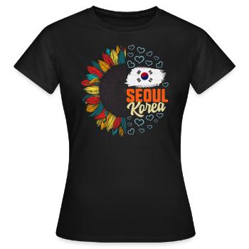 Seoul South Korea Shirt, Republic Of Korea, Flag - Women's T-Shirt - black - Front - AI Model Female 172 dark (172cm)
