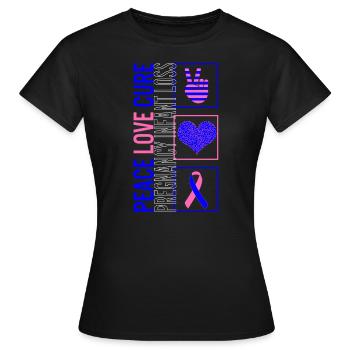 Peace Love Cure Grossesse Perte de nourrisson T Shirt - T-shirt Femme - noir - Devant - AI Model Female 172 dark (172cm)