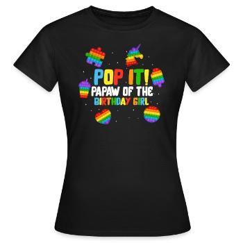 Pop It Papaw de la fille d’anniversaire Fidget Kids - T-shirt Femme - noir - Devant - AI Model Female 172 dark (172cm)