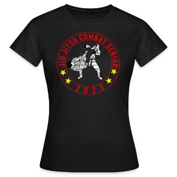 Jiu Jitsu Combat Senior 2023 T-Shirt - Frauen T-Shirt - Schwarz - Vorne - AI Model Female 172 dark (172cm)