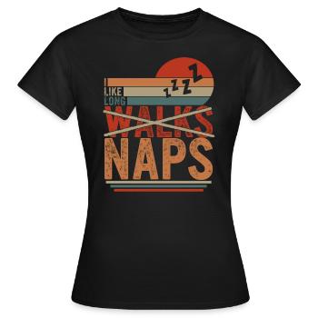 Napping Shirt, I Like Long Naps, Funny Napping - Women's T-Shirt - black - Front - AI Model Female 172 dark (172cm)
