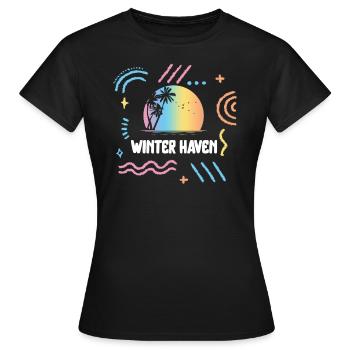 Winter Haven Florida Vacation Family - Women's T-Shirt - black - Front - AI Model Female 172 dark (172cm)