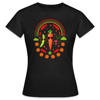 Chemise de légumes, Chemise de légumes frais, Légumes - T-shirt Femme - noir - Devant - AI Model Female 172 dark (172cm)