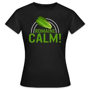 Lettuce Vegetable Shirt, Romaine Calm Tee, - Women's T-Shirt - black - Front - AI Model Female 172 dark (172cm)