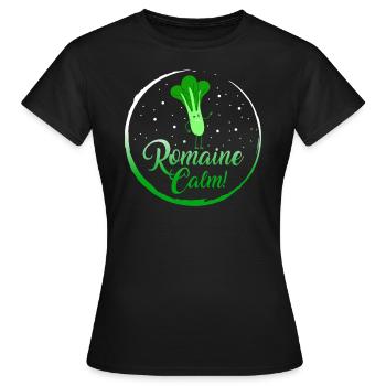 Lettuce Vegetable Shirt, Romaine Calm Tee, - Women's T-Shirt - black - Front - AI Model Female 172 dark (172cm)