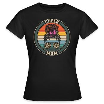 Mama Hemd, Cheer Mama Leopard Sonnenbrille Megaphon - Frauen T-Shirt - Schwarz - Vorne - AI Model Female 172 dark (172cm)