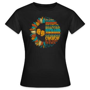 Sternzeichen-Shirt, Juni-Zwillinge-Sternzeichen - Frauen T-Shirt - Schwarz - Vorne - AI Model Female 172 dark (172cm)