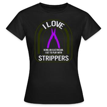 Elektriker-Shirt, ich liebe Abisolierzangen Draht - Frauen T-Shirt - Schwarz - Vorne - AI Model Female 172 dark (172cm)