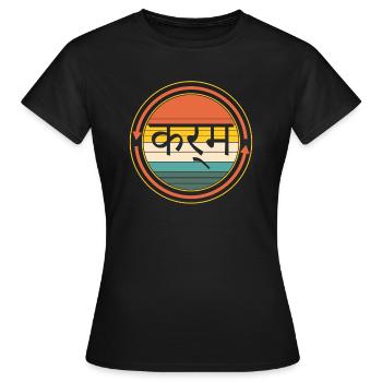 Karma shirt, Karma en hindi tee, Sanskrit Karma - T-shirt Femme - noir - Devant - AI Model Female 172 dark (172cm)